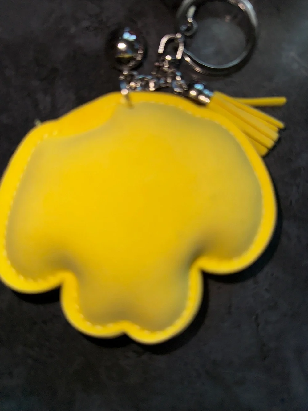Yellow Jeweled Elephant Keychain Tassel Accessory
